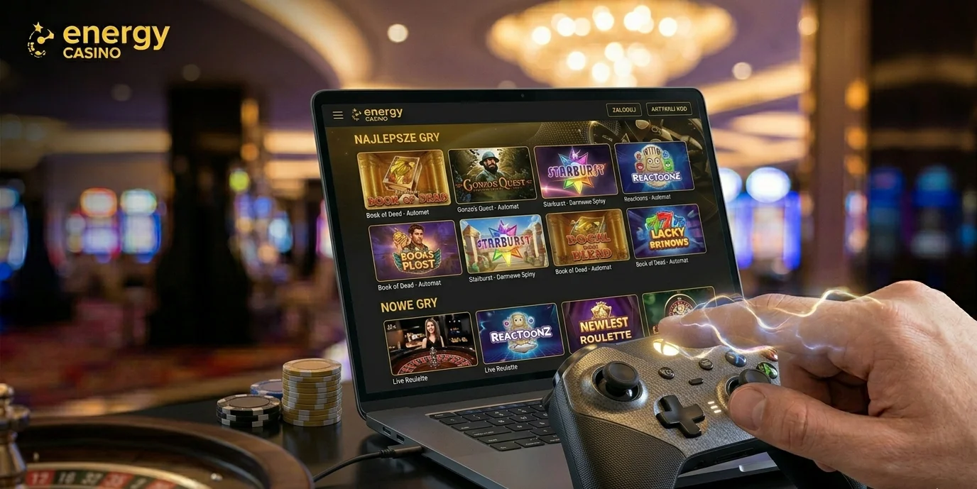 Najlepsze automaty w Energy Casino na ekranie laptopa