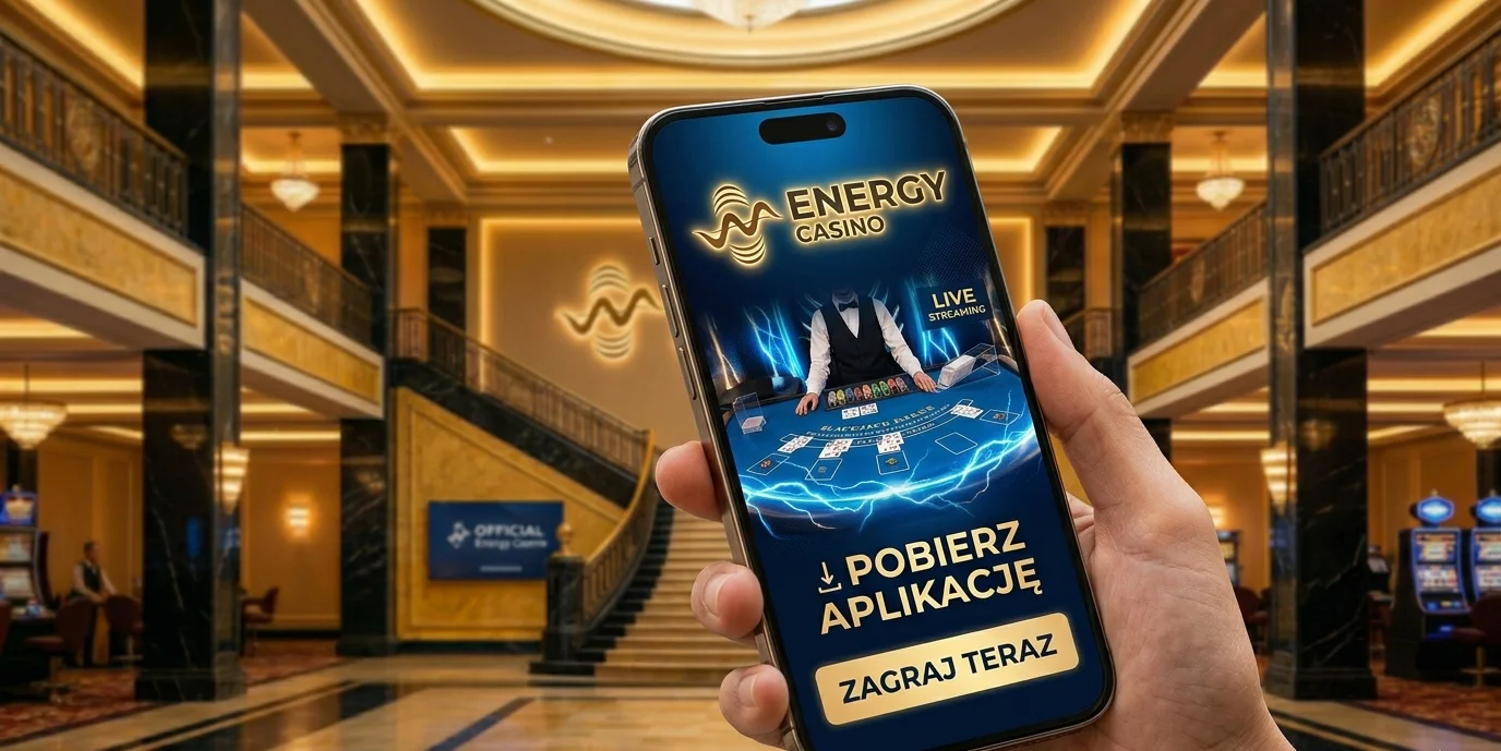 Kasyno na żywo w aplikacji Energy Casino — blackjack HD streaming