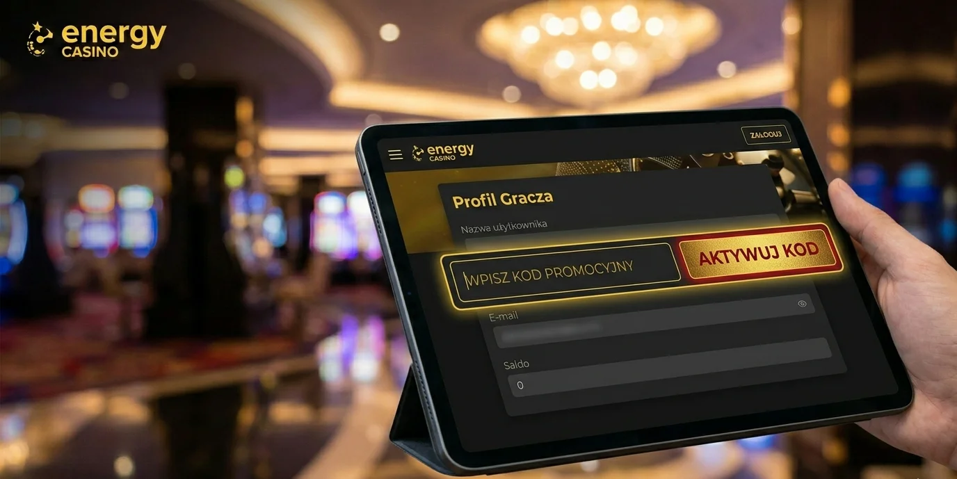Aktywacja kodu promocyjnego w Energy Casino na tablecie